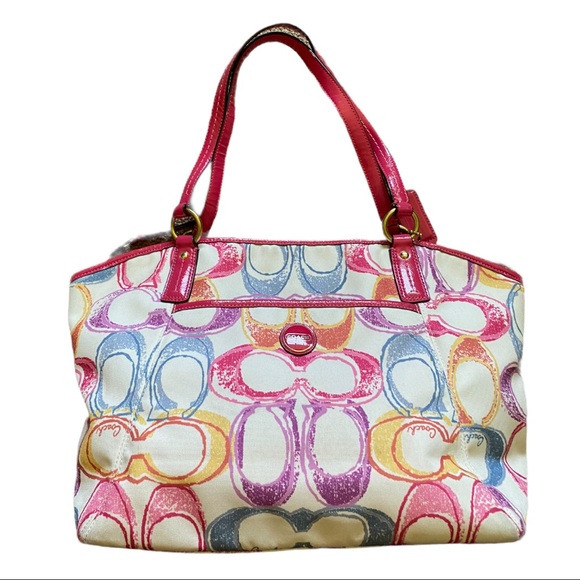 **SOLD**Coach Rainbow Signature Scribble CC Purse - Picture 3 of 6